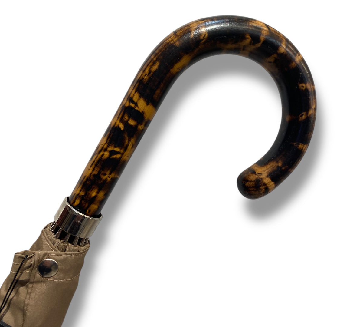 Ombrello uomo Classico manico in legno di Hickpry Tigrato 10 stecche colore Sabbia - Pelletteria Domizio