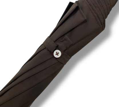 Ombrello uomo Classico manico in legno di Melo 10 stecche colore Marrone Lavorazione Artigianale Ombrelli Domizio Made in Italy - Pelletteria Domizio