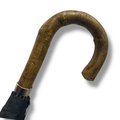 Ombrello uomo Classico manico in legno di Ulivo 10 stecche fibra di carbonio Lavorazione Artigianale Ombrelli Domizio Made in Italy - Pelletteria Domizio