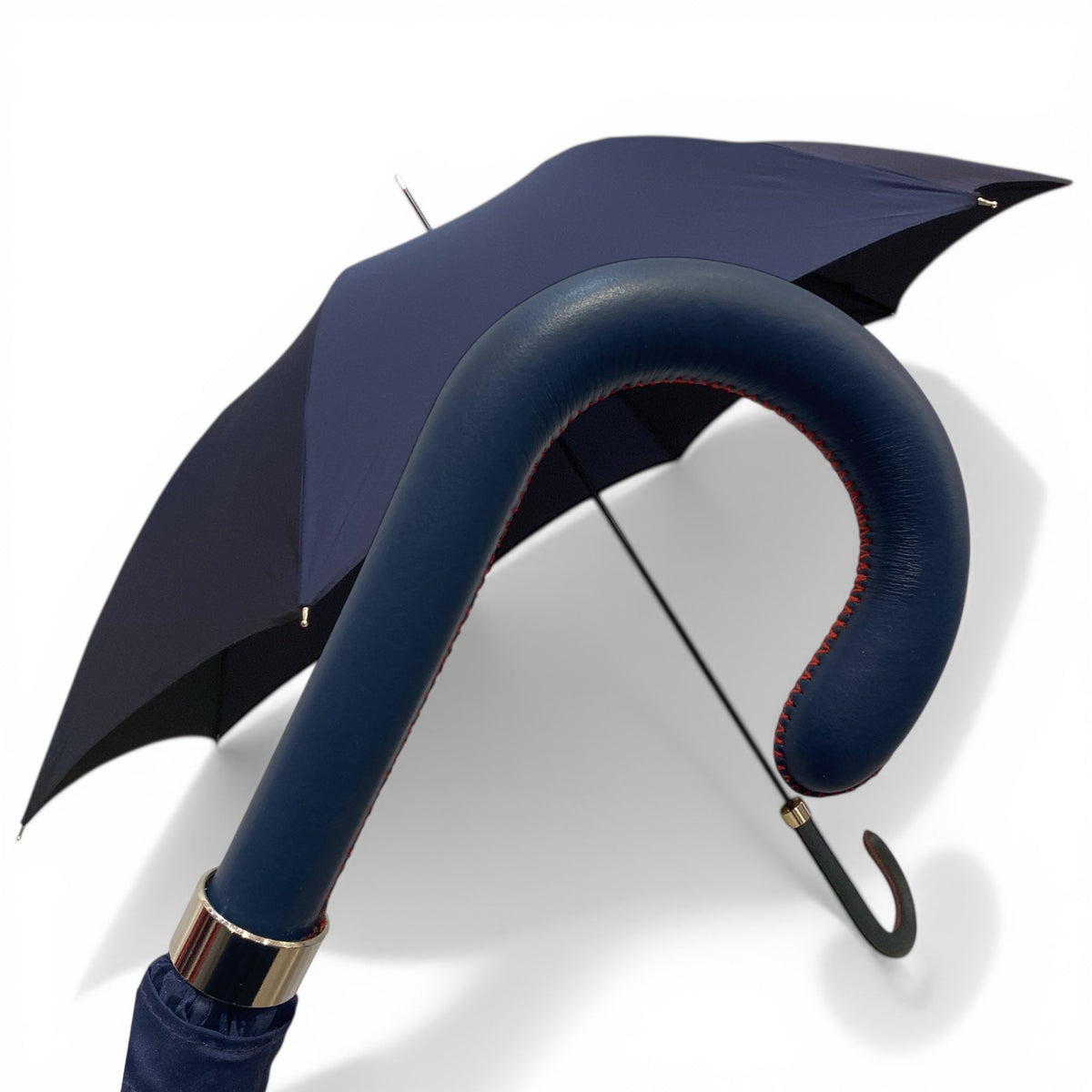 Ombrello uomo classico modello Spillo con manopola in 100% Pelle - Pelletteria Domizio