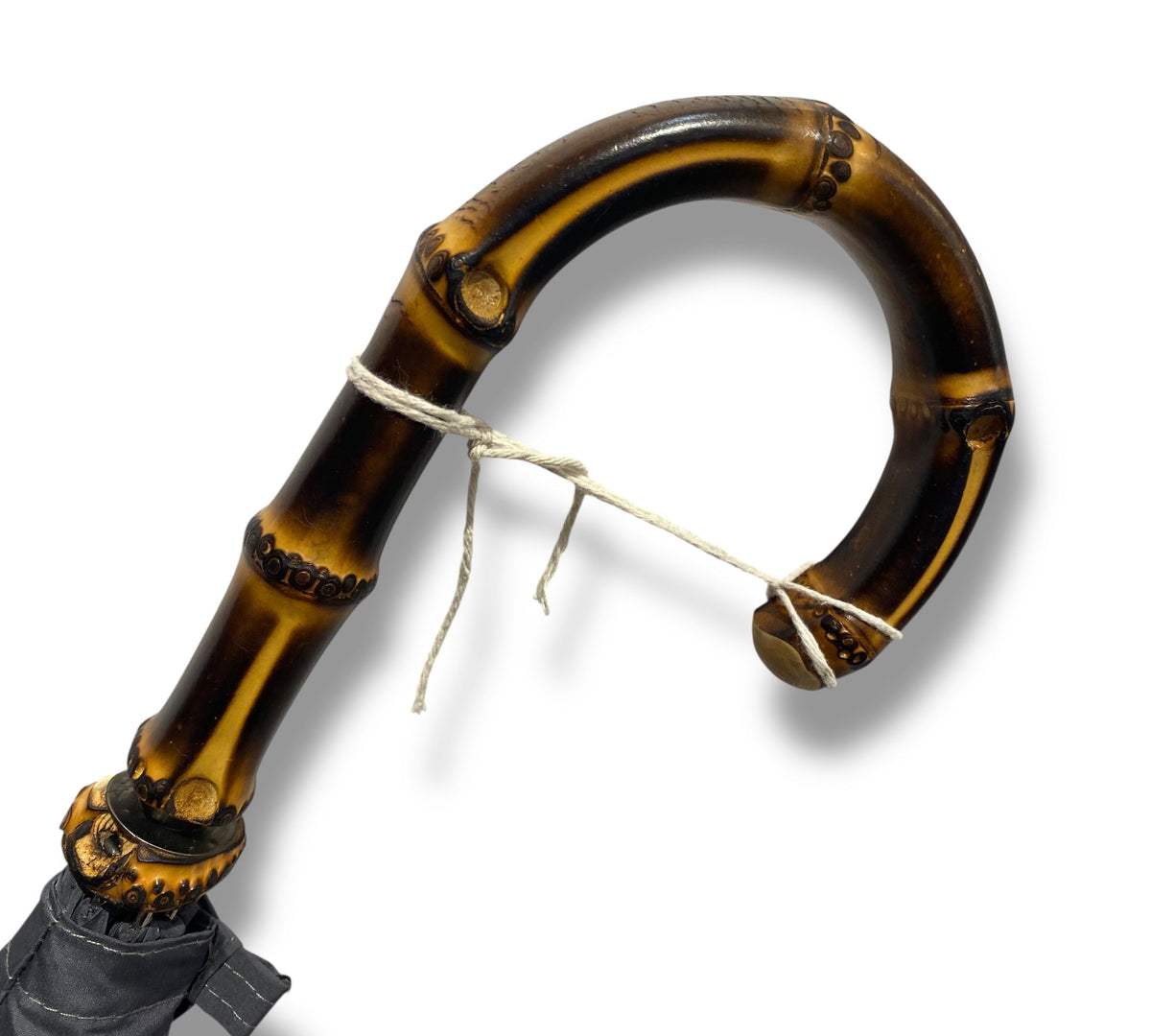 Ombrello uomo classico modello Spillo con manopola in Canna di Bambù - Pelletteria Domizio