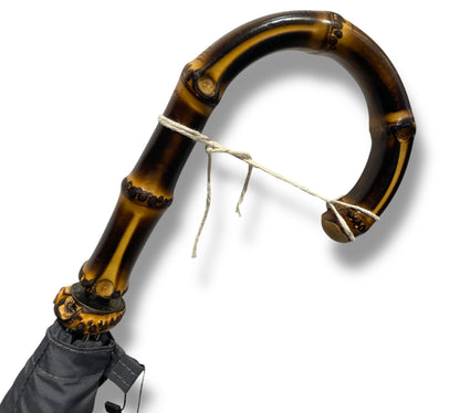 Ombrello uomo classico modello Spillo con manopola in Canna di Bambù - Pelletteria Domizio