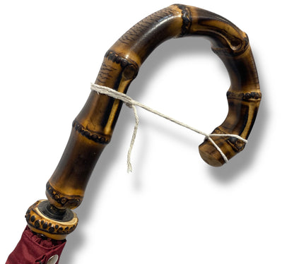 Ombrello uomo classico modello Spillo con manopola in Canna di Bambù lavorazione Artigianale Made in Italy Ombrelli Domizio dal 1989 - Pelletteria Domizio
