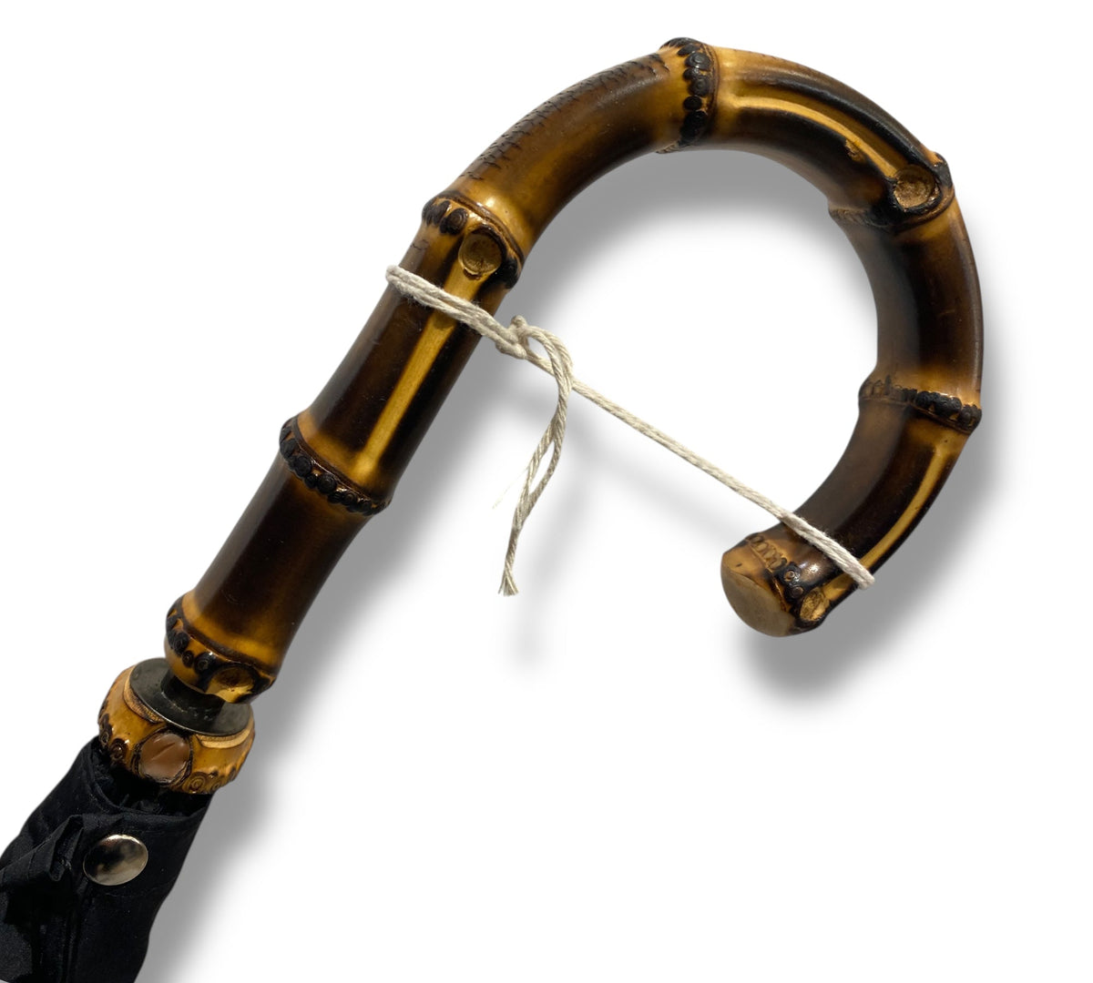 Ombrello uomo classico modello Spillo con manopola in Canna di Bambù lavorazione Artigianale Made in Italy Ombrelli Domizio dal 1989 - Pelletteria Domizio