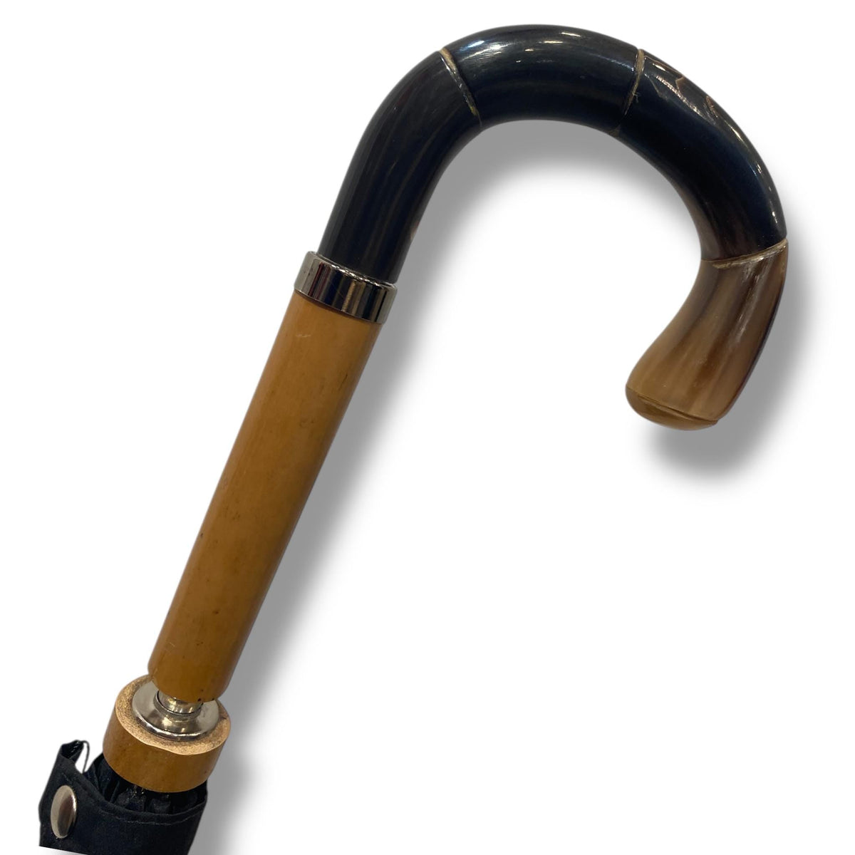 Ombrello uomo classico modello Spillo con manopola in vero Corno Antico - Pelletteria Domizio