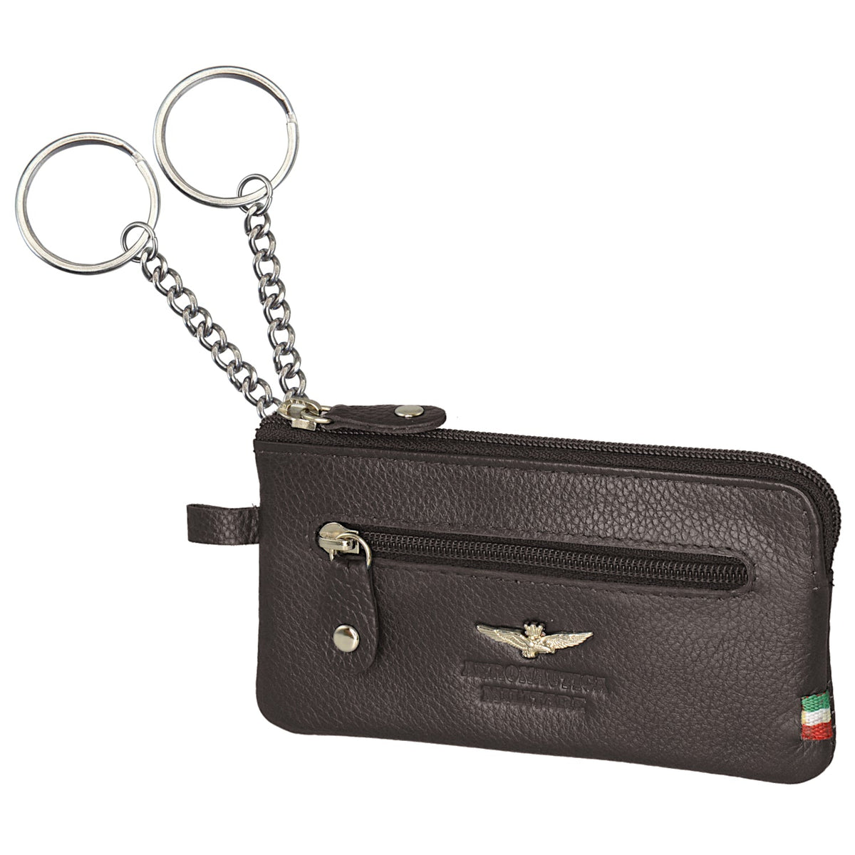 Portachiavi con anelli e porta spicci in pelle AM 107 - Pelletteria Domizio