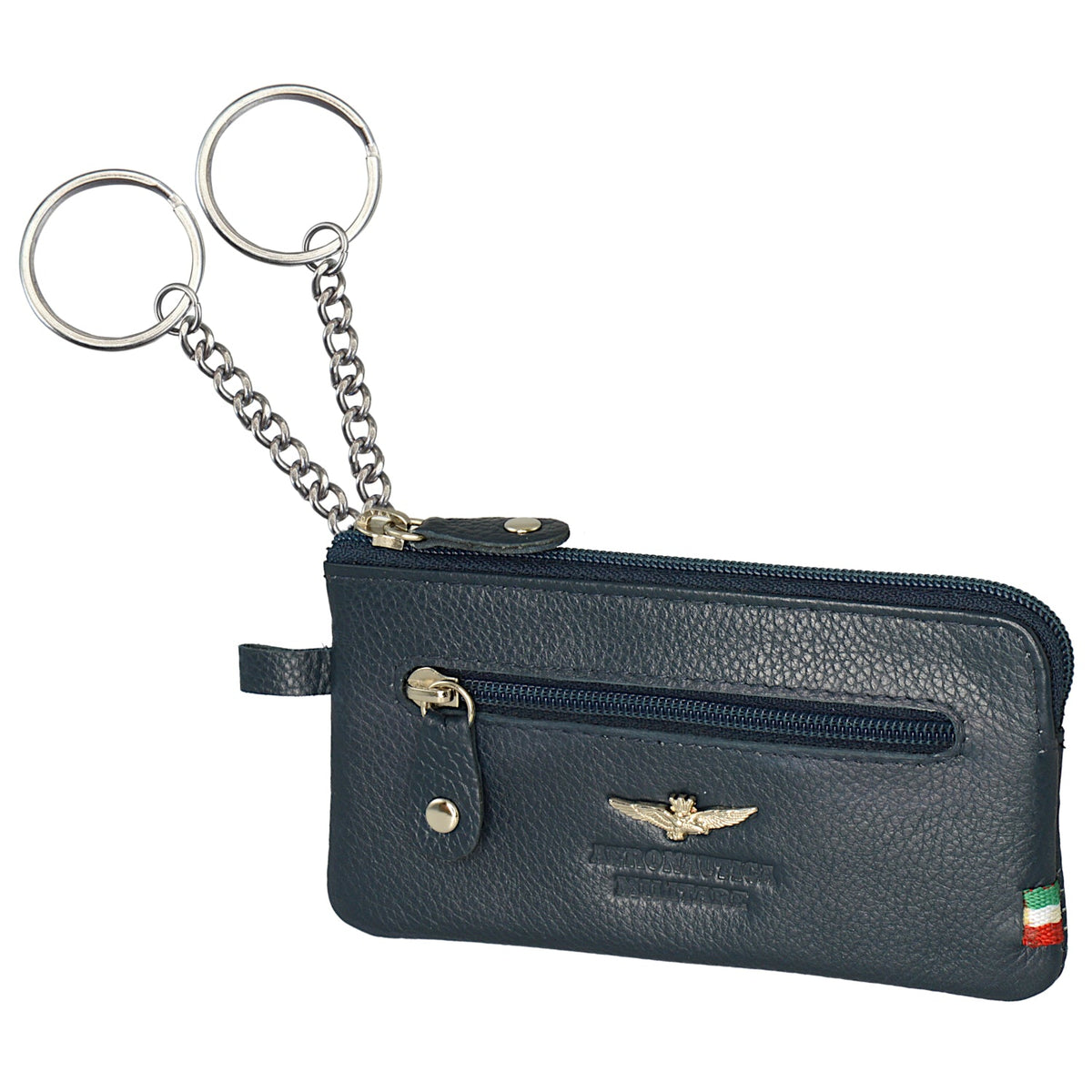 Portachiavi con anelli e porta spicci in pelle AM 107 - Pelletteria Domizio