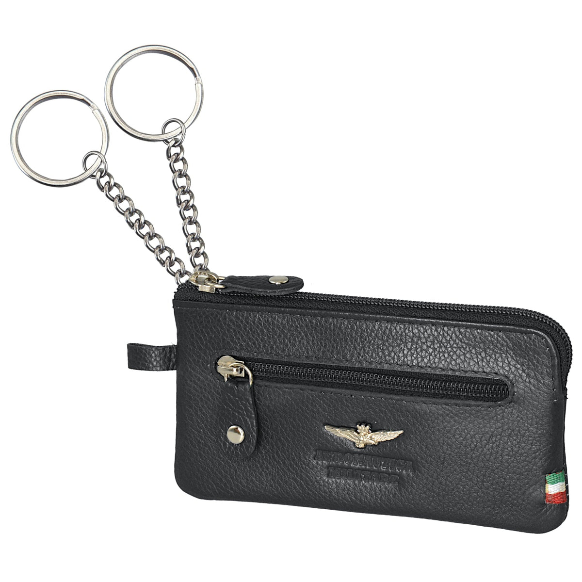 Portachiavi con anelli e porta spicci in pelle AM 107 - Pelletteria Domizio