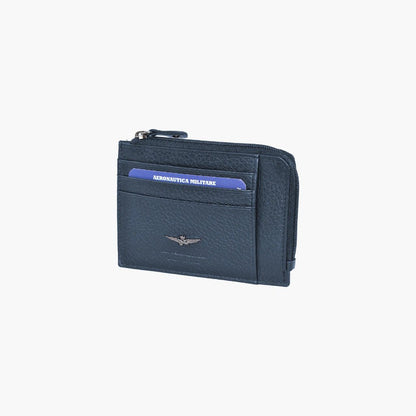 Portafoglio piatto con zip in pelle Soft AM 187 - Pelletteria Domizio