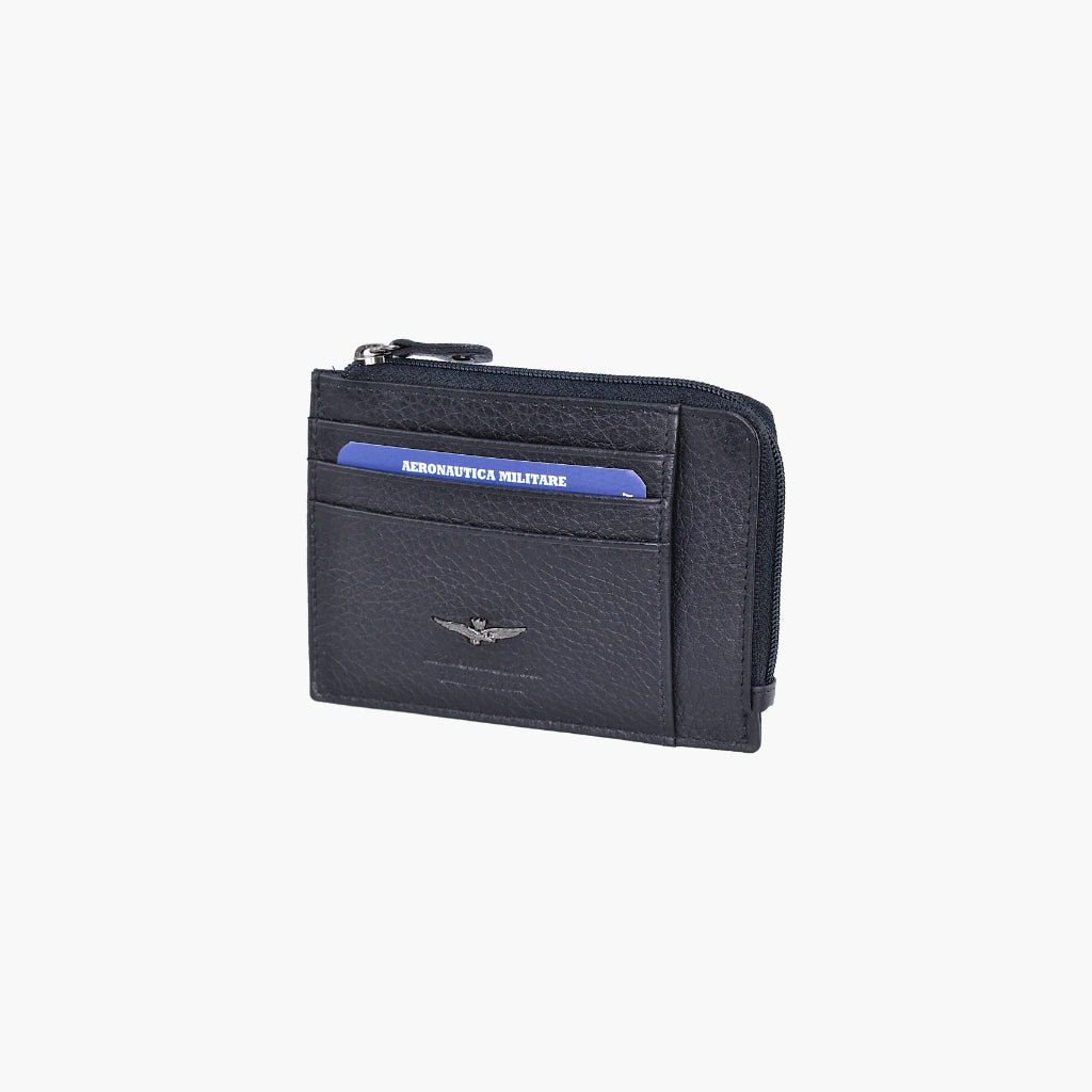 Portafoglio piatto con zip in pelle Soft AM 187 - Pelletteria Domizio