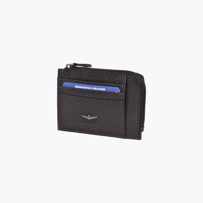 Portafoglio piatto con zip in pelle Soft AM 187 - Pelletteria Domizio
